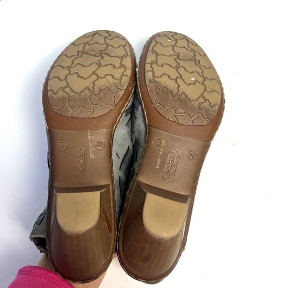 Rieker Sina Weave 78 Leather Woven SlingBack Shoes Sz 39 US 8-8.5 Anti Stress - Picture 8 of 9